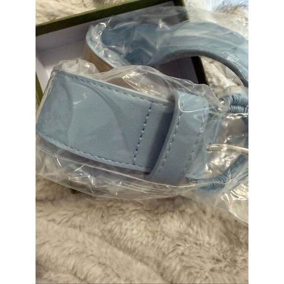 Women's Risantry Light Blue Faux Leather Dress Belt Small  NEW - Picture 3 of 7